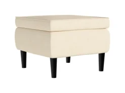 vidaXL Ohrensessel mit Hocker Creme Samt