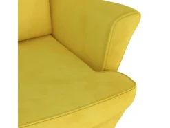 vidaXL Ohrensessel mit Hocker Senfgelb Samt