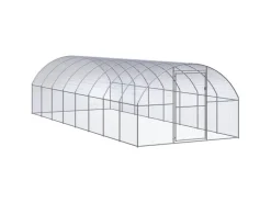 vidaXL Outdoor-Hühnerstall 3x8x2 m Verzinkter Stahl Modell 1
