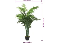 vidaXL Palme Künstlich 18 Blätter 80 cm Grün* Kunstpflanzen