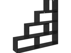 vidaXL Raumteiler Bücherregal Schwarz Eichen-Optik 886274