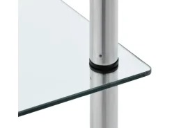 vidaXL Regal mit 6 Ablagen Transparent 40x40x160 cm Hartglas