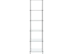vidaXL Regal mit 6 Ablagen Transparent 40x40x160 cm Hartglas