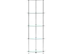 vidaXL Regal mit 5 Ablagen Transparent 30x30x130 cm Hartglas