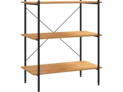 vidaXL Regal mit 3 Böden Schwarz und Eiche-Optik 80x40x92 cm* Holzregale
