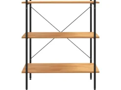 vidaXL Regal mit 3 Böden Schwarz und Eiche-Optik 80x40x92 cm* Holzregale