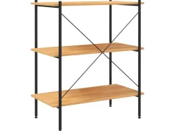vidaXL Regal mit 3 Böden Schwarz und Eiche-Optik 80x40x92 cm* Holzregale