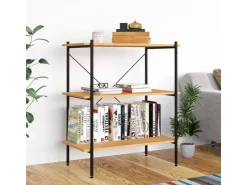 vidaXL Regal mit 3 Böden Schwarz und Eiche-Optik 80x40x92 cm* Holzregale