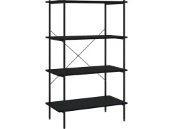 vidaXL Regal mit 4 Böden Schwarz 80x40x130 cm