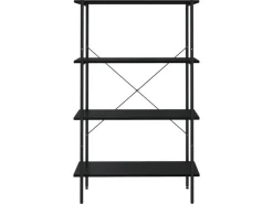 vidaXL Regal mit 4 Böden Schwarz 80x40x130 cm