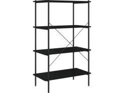 vidaXL Regal mit 4 Böden Schwarz 80x40x130 cm