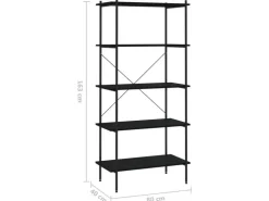 vidaXL Regal mit 5 Böden Schwarz 80x40x163 cm* Büroregale