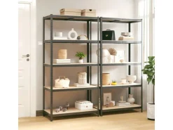 vidaXL Regale mit 5 Böden 2 Stk Stahl & Holzwerkstoff 152868