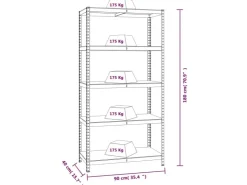 vidaXL Regale mit 5 Böden 2 Stk Stahl & Holzwerkstoff 152868