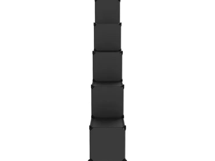 vidaXL Regalsystem mit 15 Würfeln und Türen Schwarz PP 340554