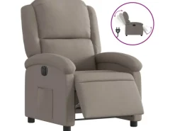 vidaXL Relaxsessel Elektrisch Taupe Stoff Modell 23* Sessel