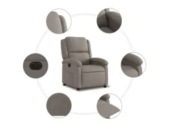 vidaXL Relaxsessel Elektrisch Taupe Stoff Modell 23* Sessel