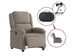 vidaXL Relaxsessel Elektrisch Taupe Stoff Modell 23* Sessel