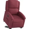 vidaXL Relaxsessel mit Aufstehhilfe Elektrisch Weißrot Stoff Modell 7