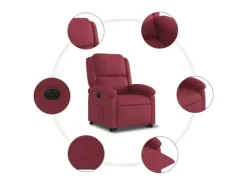 vidaXL Relaxsessel mit Aufstehhilfe Elektrisch Weißrot Stoff Modell 7