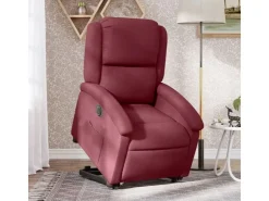 vidaXL Relaxsessel mit Aufstehhilfe Elektrisch Weißrot Stoff Modell 7