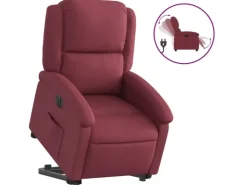 vidaXL Relaxsessel mit Aufstehhilfe Elektrisch Weißrot Stoff Modell 7