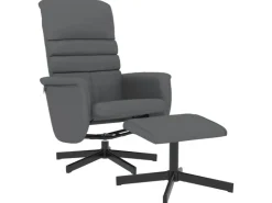 vidaXL Relaxsessel mit Fußhocker Grau Kunstleder Modell 5* Hocker|Sessel