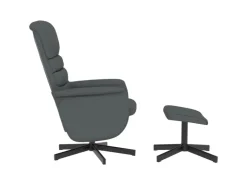 vidaXL Relaxsessel mit Fußhocker Grau Kunstleder Modell 5* Hocker|Sessel