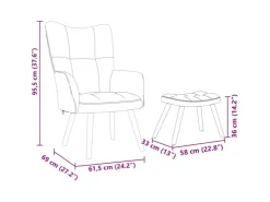 vidaXL Relaxsessel mit Fußhocker er Stoff 4016777* Sessel