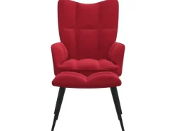 vidaXL Relaxsessel mit Hocker Weißrot Samt Modell 5* Sessel|Hocker