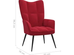 vidaXL Relaxsessel mit Hocker Weißrot Samt Modell 5* Sessel|Hocker