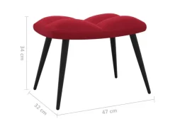 vidaXL Relaxsessel mit Hocker Weißrot Samt Modell 5* Sessel|Hocker
