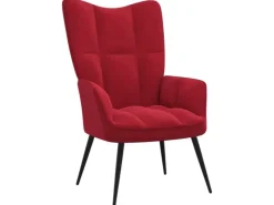 vidaXL Relaxsessel mit Hocker Weißrot Samt Modell 5* Sessel|Hocker