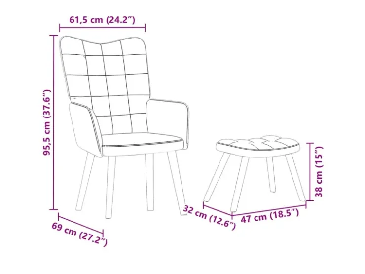 vidaXL Relaxsessel mit Hocker Samt 4016830