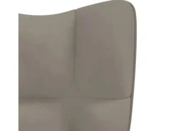 vidaXL Relaxsessel mit Hocker Hellgrau Samt Modell 5