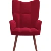 vidaXL Relaxsessel Weißrot Samt Modell 8