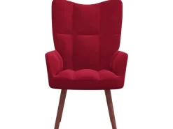 vidaXL Relaxsessel Weißrot Samt Modell 8