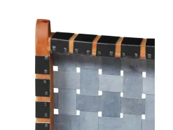 vidaXL Relaxstuhl Klappbar Geflochten Schwarz Echtleder* Sessel