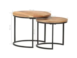 vidaXL Satztische 2 Stk. Massivholz Akazie Modell 1* Tische