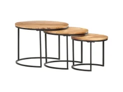 vidaXL Satztische 3 Stk. Massivholz Akazie Modell 1