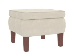 vidaXL Schaukelsessel und Hocker mit Holzbeinen Creme Samt