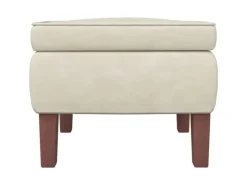 vidaXL Schaukelsessel und Hocker mit Holzbeinen Creme Samt