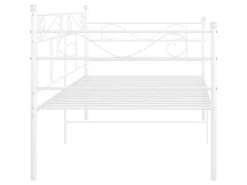 vidaXL Schlafsofa Bettgestell Weiß Metall 90x200 cm650976