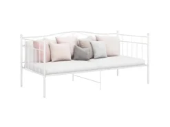 vidaXL Schlafsofa Bettgestell Weiß Metall 90x200 cm650988* Sofas