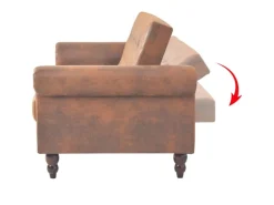 vidaXL Schlafsofa mit Armlehnen Kunstleder braun