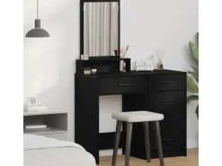 vidaXL Schminktisch mit Regal Schwarz Eichen-Optik 50 x 41 x 140 cm 865128* Regale Schwarz