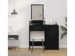 vidaXL Schminktisch mit Regal Schwarz Eichen-Optik 50 x 41 x 140 cm 865128* Regale Schwarz