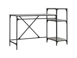 vidaXL Schreibtisch mit Regal Grau Sonoma 135x50x90 cm Holzwerkstoff 826712* Weitere Regale