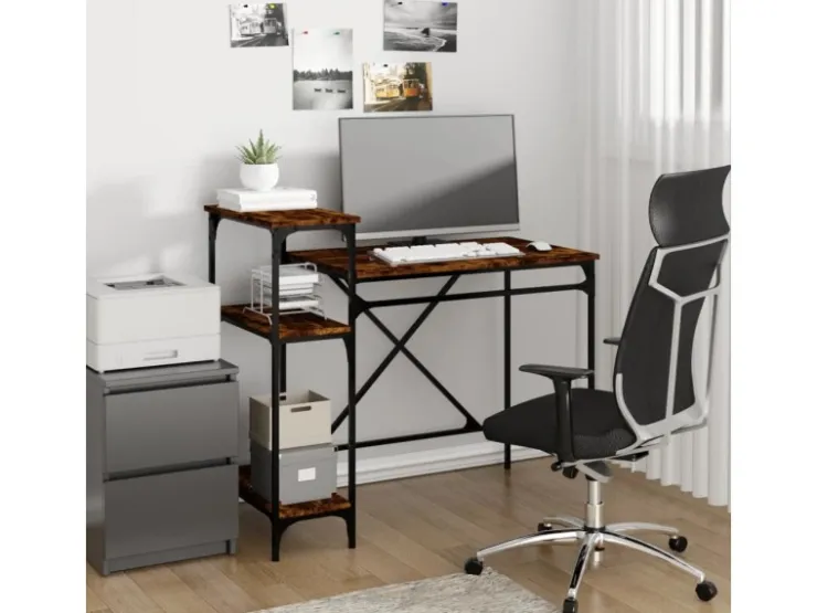 vidaXL Schreibtisch mit Regal Räuchereiche 105x50x90 cm Holzwerkstoff 826716* Weitere Regale