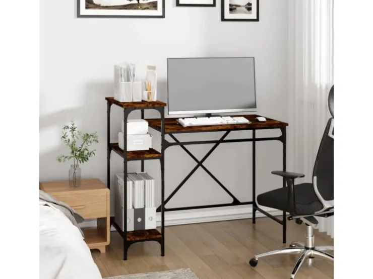 vidaXL Schreibtisch mit Regal Räuchereiche 105x50x90 cm Holzwerkstoff 826716* Weitere Regale